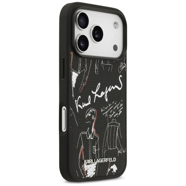 Etui Karl Lagerfeld Grained Pattern &    Logo MagSafe do iPhone 17 Pro czarny