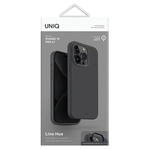 Etui UNIQ Lino Hue Magclick Charging do iPhone 15 Pro - szare