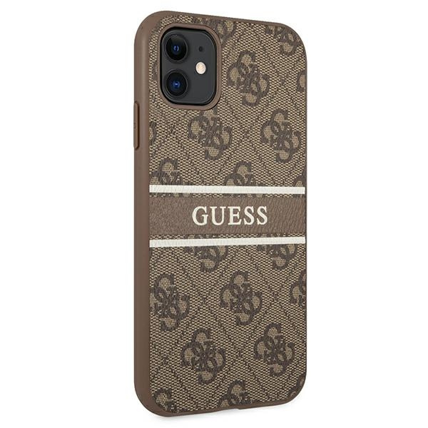 Guess GUHCN614GDBR iPhone 11 / Xr 6,1"brązowy/brown hardcase 4G Stripe
