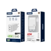 JELLICO wall charger C106 GaN PD 45W 2xUSB-C + cable USB-C - USB-C White