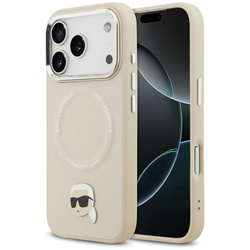 Etui Karl Lagerfeld Karl Pin MagSafe do iPhone 17 Pro beżowy