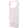 Etui Guess Silicone Script Metal Logo    MagSafe do iPhone 17 Pro Max różowy