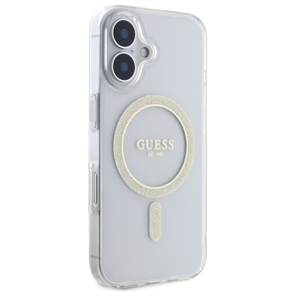 Guess GUHMP16MHFGERET iPhone 16 Plus     6.7" przeźroczysty/transparent hardcase IML Glitter Circle MagSafe