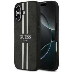 Etui Guess 4G Printed Stripes MagSafe do iPhone 17 czarny