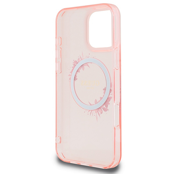 Guess GUHMP16XHFWFCP iPhone 16 Pro Max6.9" różowy/pink hardcase IML Flowers Wreath MagSafe