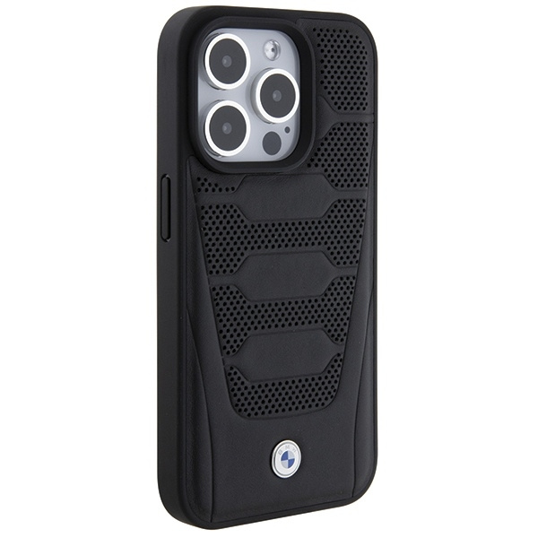 Etui BMW Leather Seats Pattern na iPhone 15 Pro Max - czarne