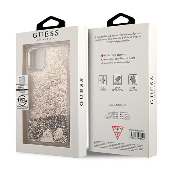 Guess GUOHCN61GLHFLGO iPhone 11 / Xr6,1" gold/złoty hardcase Glitter Charms