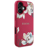 Etui Guess Grained Printed Flower Pattern MagSafe do iPhone 16 fuksja