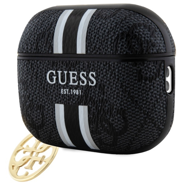 Guess GUAP2P4RPSK AirPods Pro 2          (2022/2023) cover czarny/black 4G Printed Stripes Charm