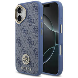Etui Guess 4G Strass Logo MagSafe do iPhone 17 niebieski