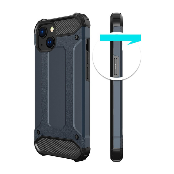 HYBRID ARMOR CASE FOR IPHONE 14 PLUS ARMORED HYBRID COVER BLUE
