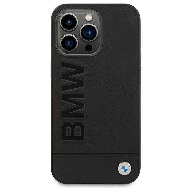 Case BMW BMHCP14XSLLBK iPhone 14 Pro Max 6.7 "black / black Leather Stamp