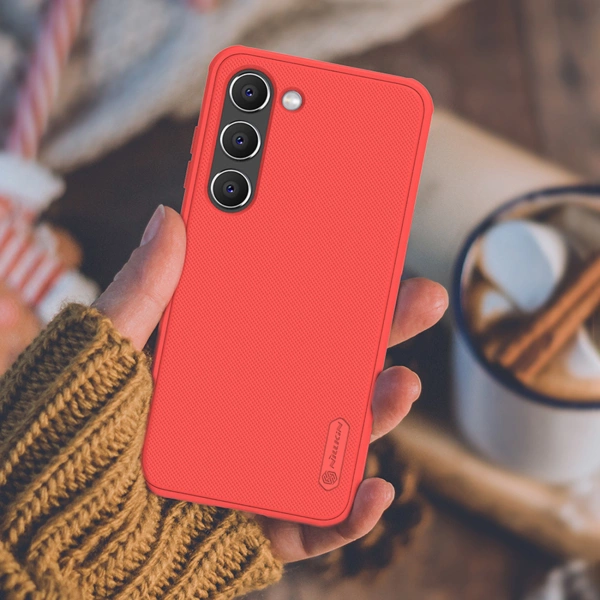 Nillkin Super Frosted Shield Pro case for Samsung Galaxy S23+ armored cover + phone stand red