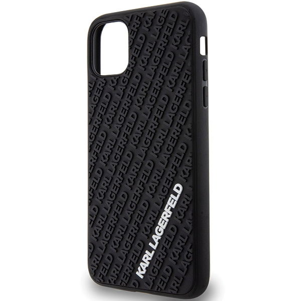 Etui Karl Lagerfeld 3D Rubber Multi Logo do iPhone 11 / Xr - czarne