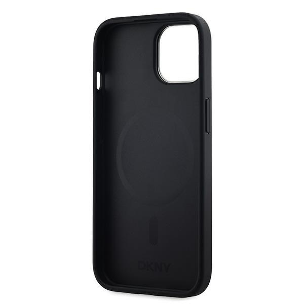 DKNY DKHMP14SPCPVSLK iPhone 14 / 15 / 136.1" czarny/black hardcase Leather Checkered Mono Pattern MagSafe