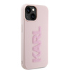 Etui Karl Lagerfeld 3D Rubber Glitter Logo na iPhone 15 - różowe