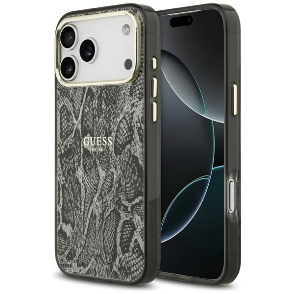 Etui Guess Python Pattern MagSafe do     iPhone 17 Pro Max czarny