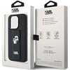 Karl Lagerfeld Gripstand Saffiano Karl&amp;Choupette Pins case for iPhone 15 Pro Max - black