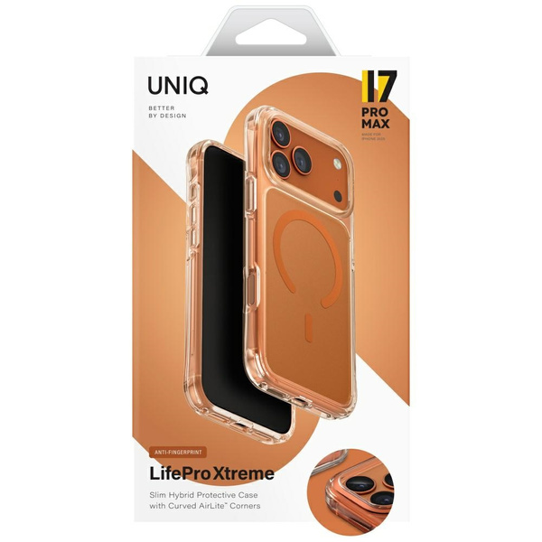 Etui UNIQ LifePro Xtreme do iPhone 17    Pro Max Magclick Charging pomarańczowy