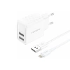 FONENG ładowarka sieciowa EU53 2.4A 12W 2xUSB + kabel Lightning Biały