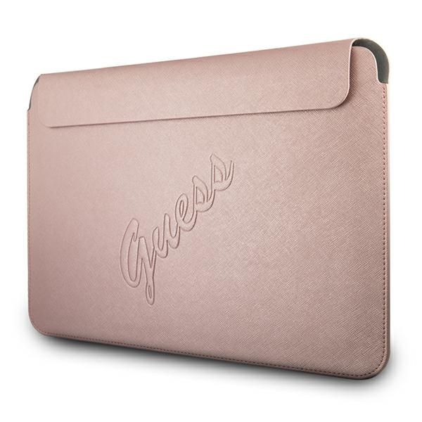 Guess Sleeve GUCS13PUSASPI 13" różowy/pink Saffiano Script