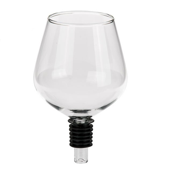 GLASS BOTTLE CAP WITH SILICONE SEAL WINE GLASS