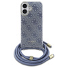 Guess GUHCP16SHC4SEB iPhone 16 6.1"      niebieski/blue hardcase Crossbody Cord 4G Print