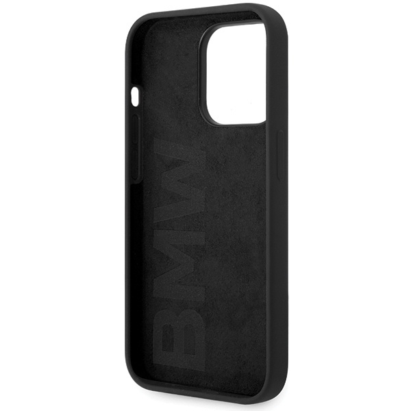 BMW Silicone Metal Logo case for iPhone 15 Pro - black