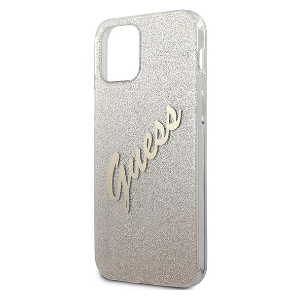 Guess GUHCP12SPCUGLSGO iPhone 12 mini5,4" złoty/gold hardcase Glitter Gradient Script
