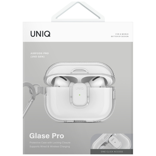 Etui UNIQ Glase Pro do AirPods Pro 2     Lock Case przezroczysty