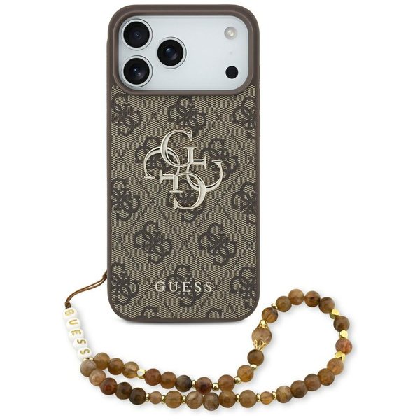 Etui Guess 4G Strap 4G Classic Logo do   iPhone 17 Pro Max brązowy