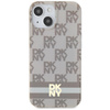 DKNY DKHMP14SHCPTSE iPhone 14 / 15 / 136.1" beżowy/beige hardcase IML Checkered Mono Pattern & Printed Stripes MagSafe