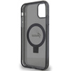 Guess GUHMN61HRSGSK iPhone 11 / Xr 6.1" czarny/black hardcase Ring Stand Script Glitter MagSafe