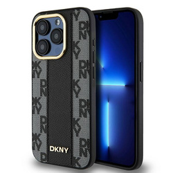 DKNY DKHMP15LPCPVSLK iPhone 15 Pro6.1" czarny/black hardcase Leather Checkered Mono Pattern MagSafe