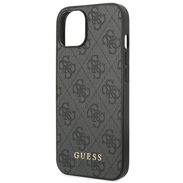Guess GUHCP14SG4GFGR iPhone 14 / 15 / 136.1" szary/grey hard case 4G Metal Gold Logo