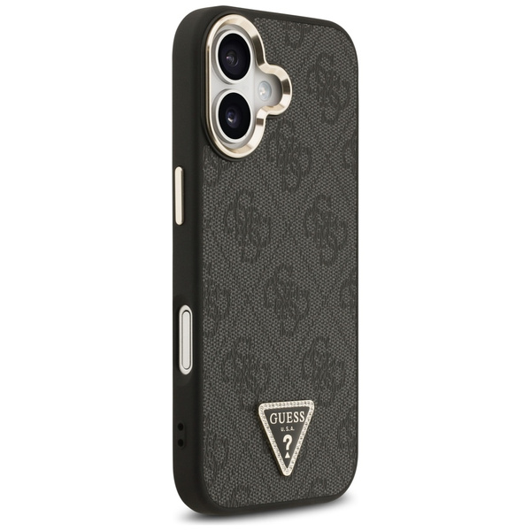 Etui Guess 4G Triangle Logo MagSafe do   iPhone 17 czarny złoty