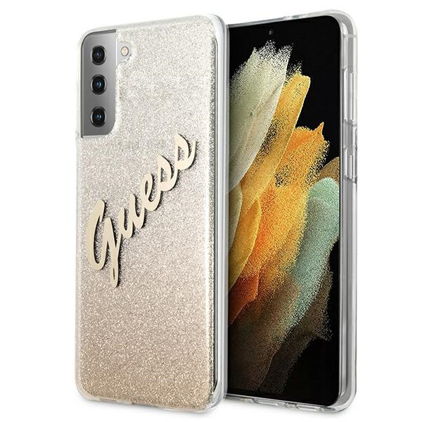 Guess GUHCS21MPCUGLSGO S21+ G996złoty/gold hardcase Glitter Gradient Script