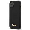 Guess GUHMP13MLSLMGBK iPhone 13 / 14 /6.1" black/czarny hardcase Silicone Script Gold Logo Magsafe
