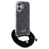 Guess GUHCP16LHC4SEK iPhone 16 Pro 6.3"  czarny/black hardcase Crossbody Cord 4G Print