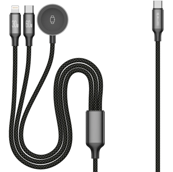 JELLICO kabel B25 3w1 (Apple Watch) 3.1A 1.2M Czarny