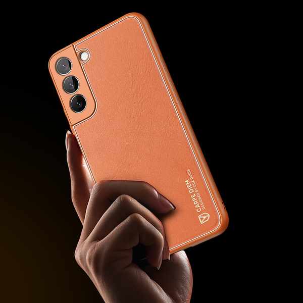 DUX DUCIS YOLO ELEGANT COVER MADE OF ECOLOGICAL LEATHER FOR SAMSUNG GALAXY S22 + (S22 PLUS) ORANGE