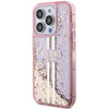 Guess GUHCP15LLFCSEGP iPhone 15 Pro 6.1" różowy/pink hardcase Liquid Glitter Gold Stripes