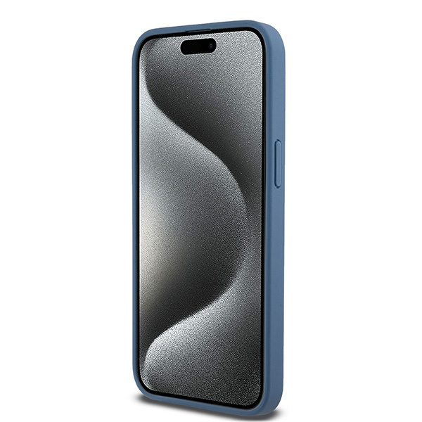 DKNY DKHMP15XPSHRPSB iPhone 15 Pro Max6.7" niebieski/blue hardcase Leather Monogram Pattern Metal Logo MagSafe