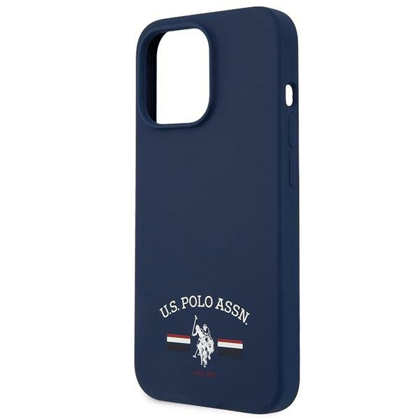 Etui U.S. Polo Assn. Silicone Collection na iPhone 13 Pro Max - granatowe