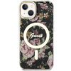 Guess GUHMP14MHCFWSK iPhone 14 Plus/ 15 Plus 6.7" czarny/black hardcase Flower MagSafe