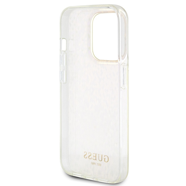 Guess GUHCP15LHDECMP iPhone 15 Pro 6.1" różowy/pink hardcase IML Faceted Mirror Disco Iridescent