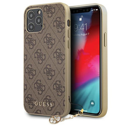 Guess GUHCP12MGF4GBR iPhone12/12 Pro 6,1" brązowy/brown hardcase 4G Charms Collection