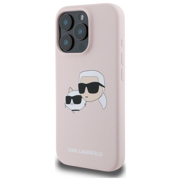 Karl Lagerfeld KLHMP16LSKCHPPLP iPhone 16 Pro różowy/pink HC MagSafe Sil Double Heads Print