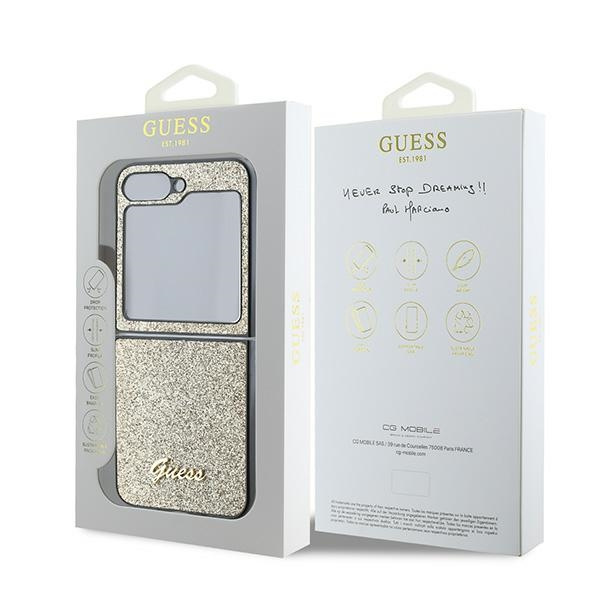 Guess GUHCZF6HGGSHD Z Flip6 F741złoty/gold 4G Glitter Script