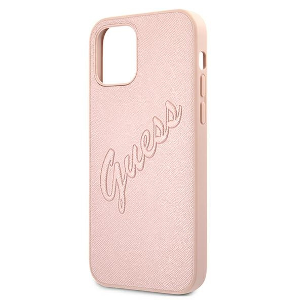 Guess GUHCP12LRSAVSRG iPhone 12 Pro Max6,7" różowy/pink hardcase Saffiano Vintage Script